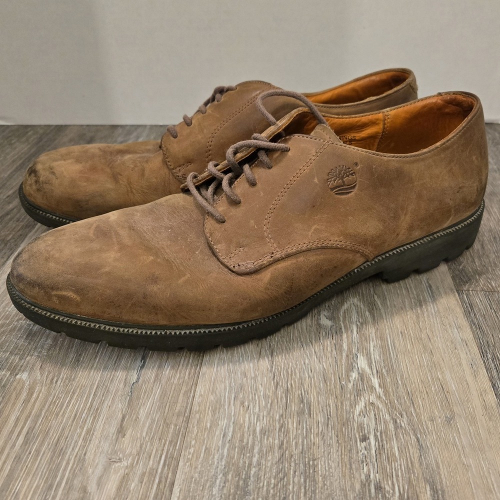 Timberland Shoes Mens Size 11.5‎ Brown Leather Lace Up Casual Derby Shoe